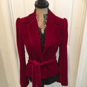 Deep burgundy velvet jacket.  SzSmall